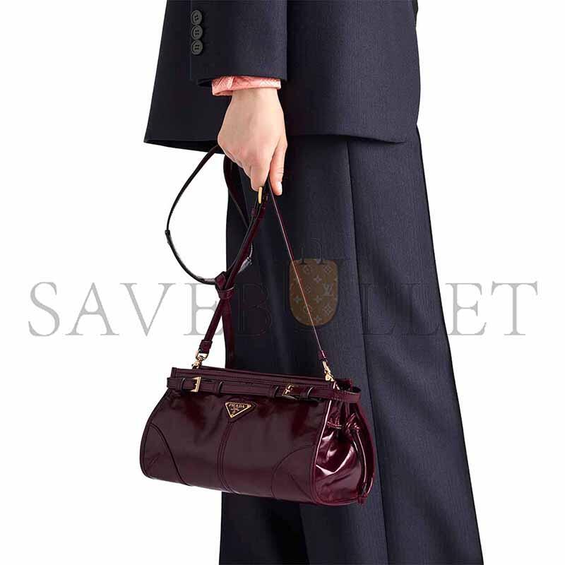 PRADA BONNIE SMALL LEATHER SHOULDER BAG 1BH215 (26*14*12cm)